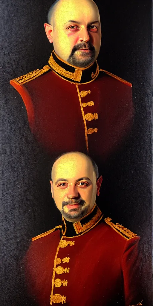 Image similar to portrait painting of alexander bashlachev