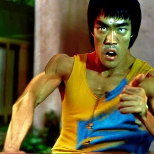 Image similar to bruce lee as shaggy, still from scooby - doo ( 2 0 0 2 )