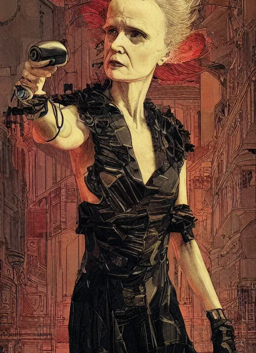 Image similar to marie curie, eun emerging from renaissance italy into a cyberpunk mutiversal realm by conrad roset, nicola samuri, dino valls, m. w. kaluta, jakub rebelka, rule of thirds, seductive look, beautiful