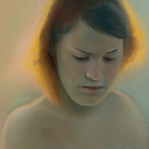 Image similar to what depression looks like, oil painting, pale colors, high detail, 8 k, wide angle, trending on artstation,