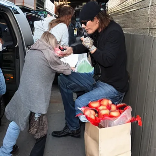 Image similar to johnny depp helping homeless people get food