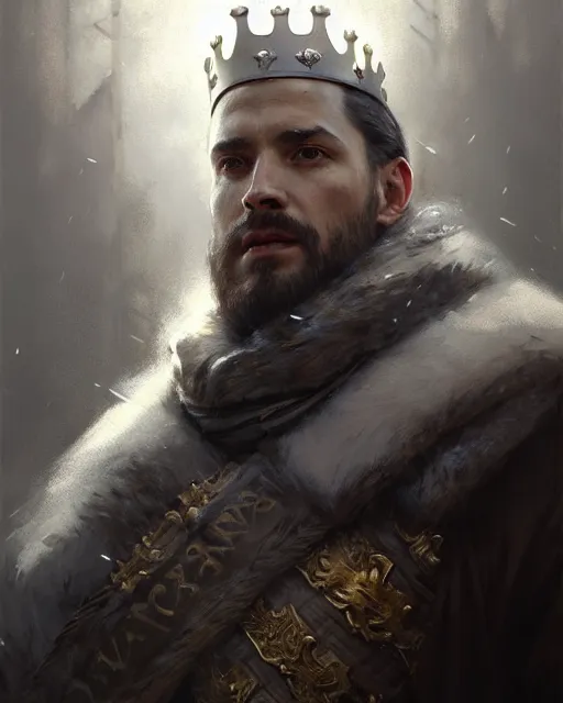 Image similar to the king in the north, with iron crown | | realistic shaded, fine details, realistic shaded lighting painting by greg rutkowski, diego gisbert llorens, magali villeneuve, artgerm, jeremy lipkin, michael garmash, rob rey