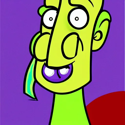 Prompt: handsome squidward portrait, realistic, pop art, vivid colors, face, nose, eyes