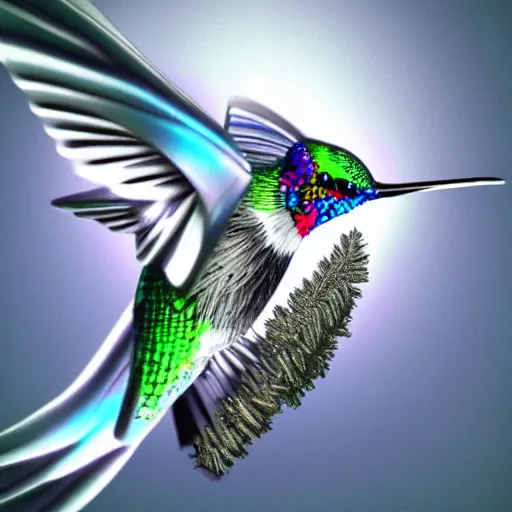 Image similar to ultra realistic cybernetic !!! hummingbird