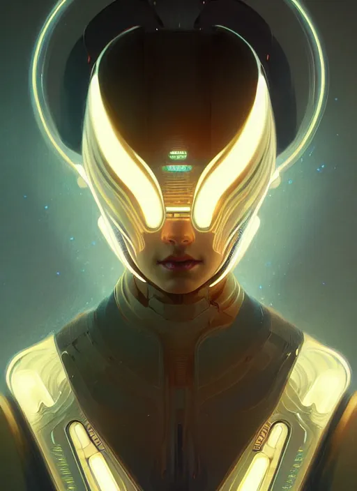 Image similar to symmetry!! portrait of an animal, tech wear, scifi, glowing lights!! intricate elegant, highly detailed, digital painting, artstation, concept art, smooth, sharp focus, illustration, art by artgerm and greg rutkowski and alphonse mucha
