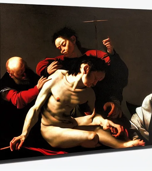 Image similar to the fate of all fools, earthly interference, by caravaggio