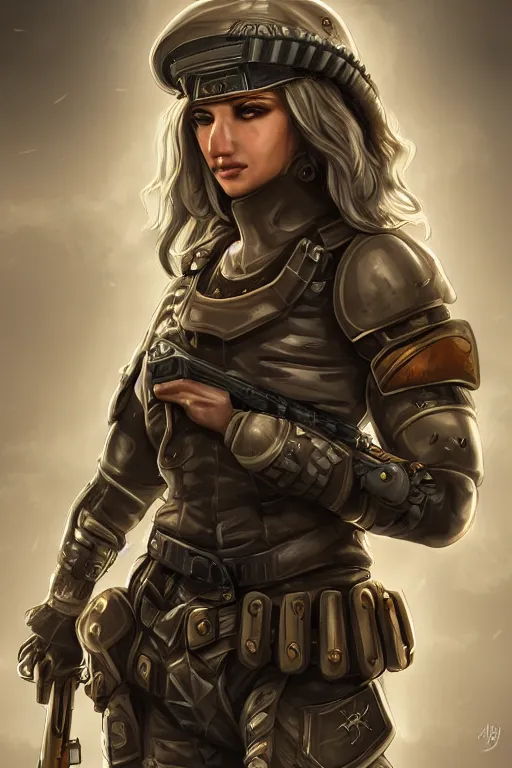 Image similar to female mercenary guard, pretty face, ultra detailed, digital art, 8k ,character ,realistic, portrait, hyperrealistic