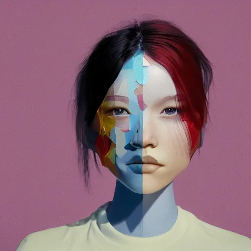 Image similar to abstract 3d female portrait age five by james jean and Jason Chan, rendering, redshift, octane