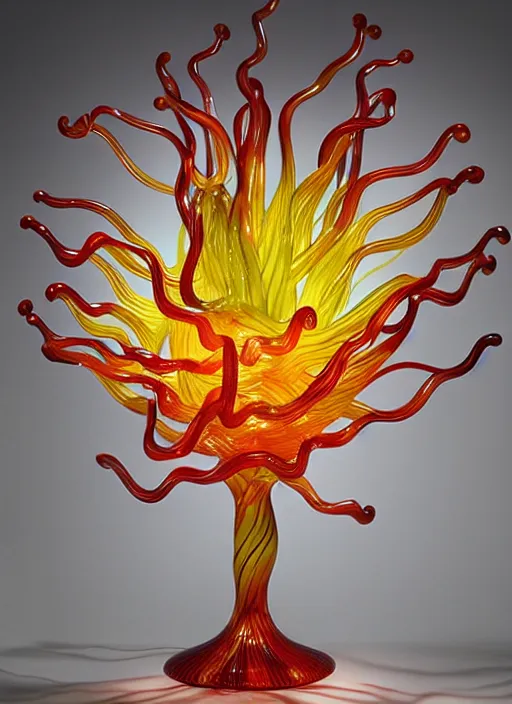 Prompt: a table light designed by dale chihuly