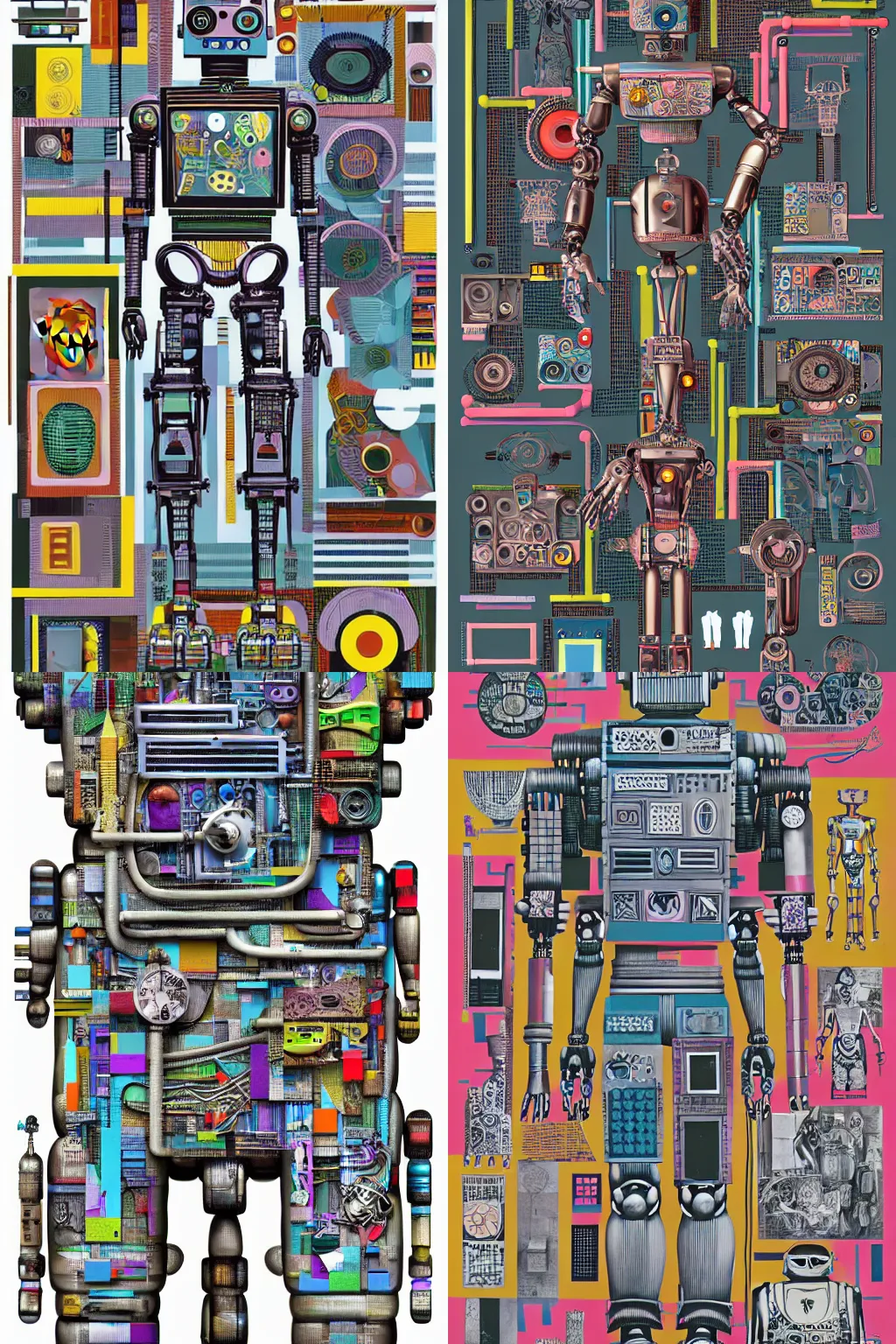 Image similar to a diagram of a robot body with various parts, cyberpunk art by eduardo paolozzi, behance contest winner, computer art, greeble, steampunk, poster art, james turrell, robert rauschenberg, andy warhol, pop art, czechoslovakia, surrealism, milton glaser, graphic design