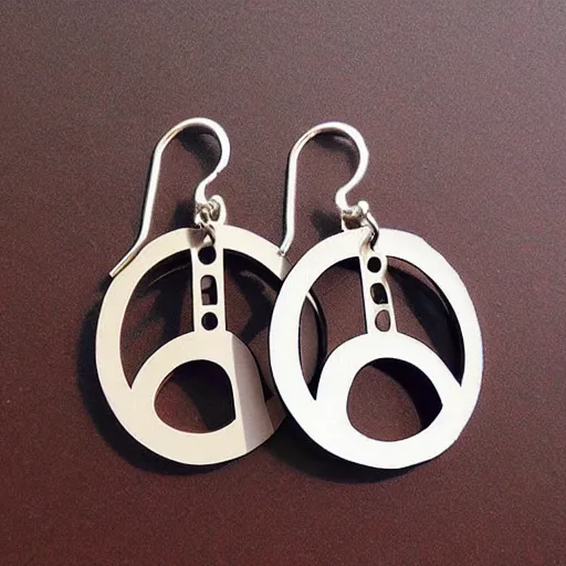 Image similar to segmented 2d laser cut earrings, doctor who