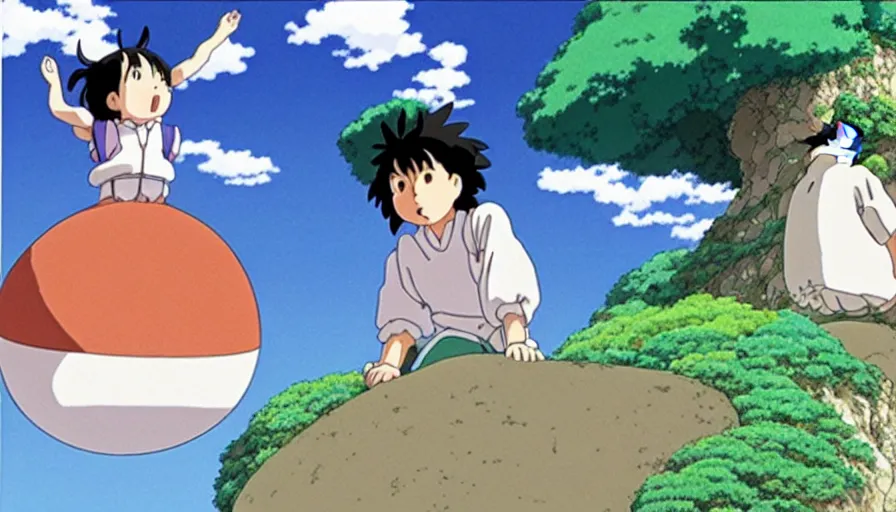 Image similar to the two complementary forces that make up all aspects and phenomena of life, by Studio Ghibli
