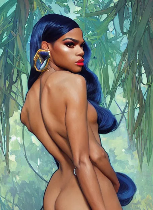 Image similar to naomi smalls, drag queen, painting by artgerm and greg rutkowski and alphonse mucha