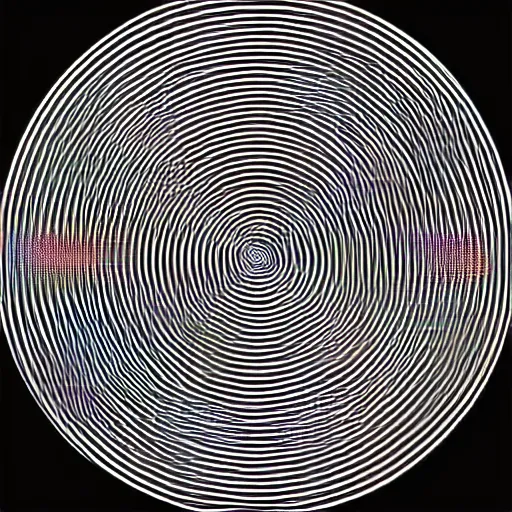 Prompt: optical illusion, circles, squares, lines, black and white, illusion, subliminal, secret shape, hidden shape, message, illusion, visuals, clear