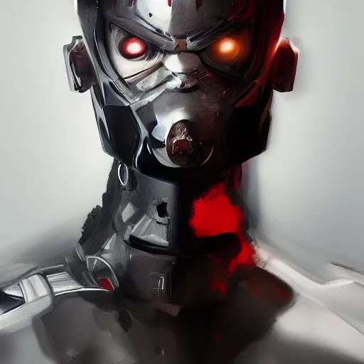 Image similar to body portrait of cyborg ninja, dynamic pose, extremely detailed, jama jurabaev, greig fraser, roger deakins, shaddy safadi, feng shu, neil blevins, trending on artstation, high quality, brush stroke