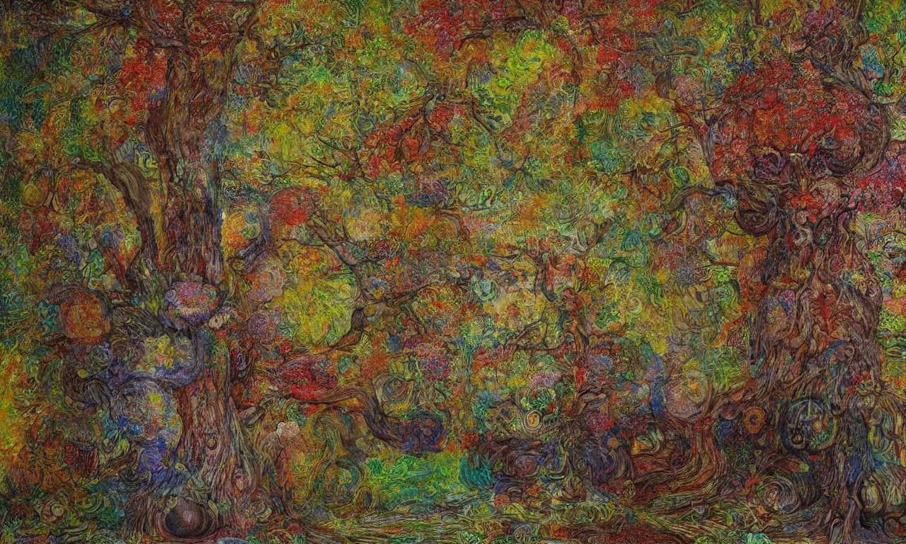 Prompt: Tree with the texture of a mushroom with an etched heart etched heart with texture of gummy bear mushroom skin texture gummy bear texture heart high definition HD 3d realistic dreamy visual poem of Oak Tree with texture of a mushroom in the art style of Victor Nizovtsev and Peter Paul Rubens