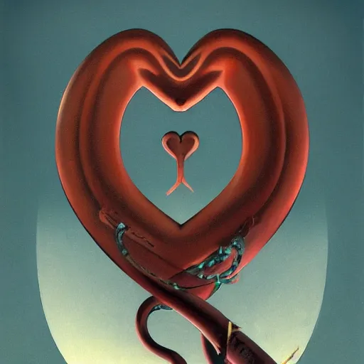 Prompt: icon stylized minimalist heart and dagger below a snake surrounded by snowflakes, loftis, cory behance hd by jesper ejsing and zdzisław beksinski and norman rockwell and greg rutkowski weta studio, and lucasfilm - c 1 0