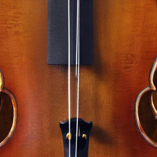 Prompt: the back side of a violin