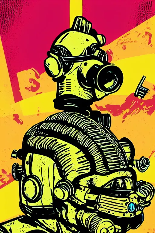 Image similar to fallout 7 6 retro futurist illustration art by butcher billy, sticker, colorful, illustration, highly detailed, simple, smooth and clean vector curves, no jagged lines, vector art, smooth andy warhol style