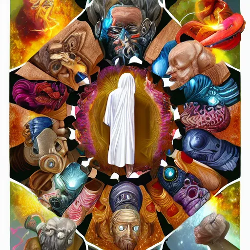 Image similar to god creating the multivers, highly spiritual, trending on artstation