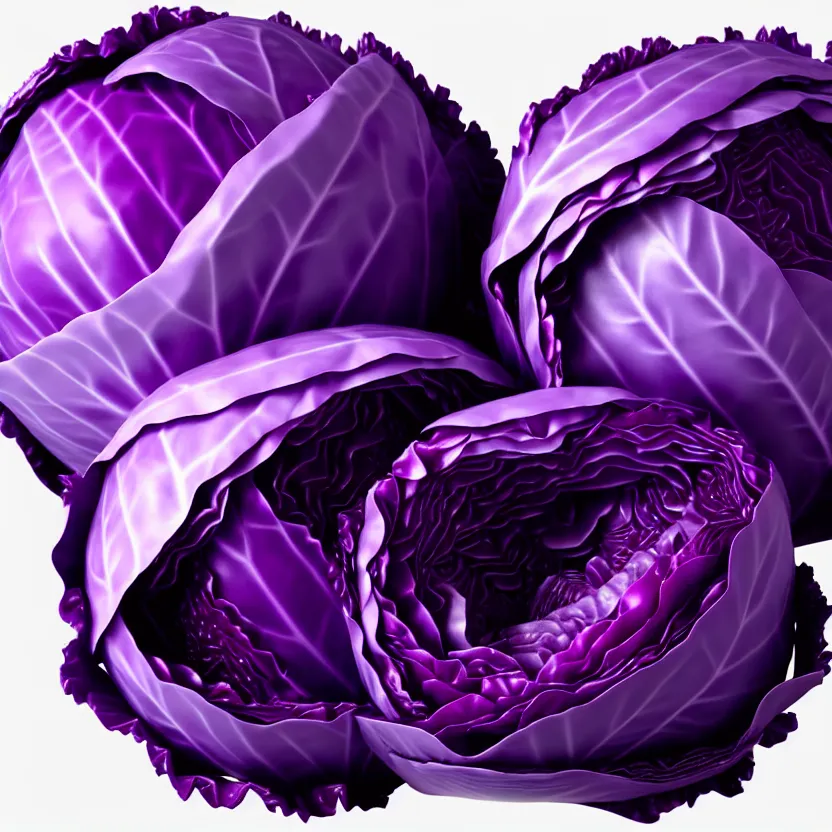 Image similar to high quality 3 d render very cute purple cabbage! highly detailed, unreal engine cinematic smooth, moody light, low angle, uhd 8 k, sharp focus