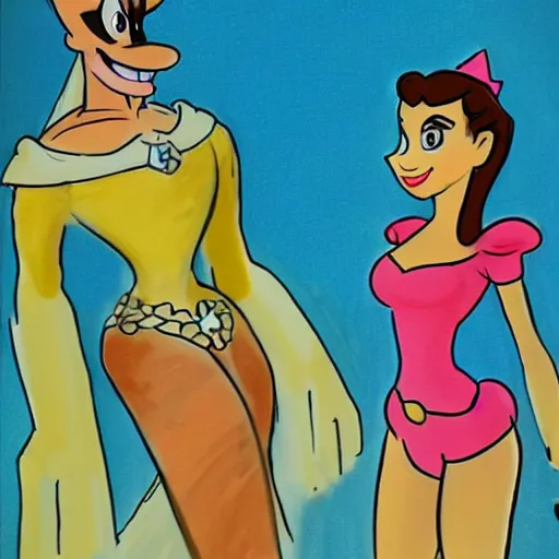 Prompt: milt kahl sketch of victoria justice with kim kardashian body as princess daisy from super mario bros