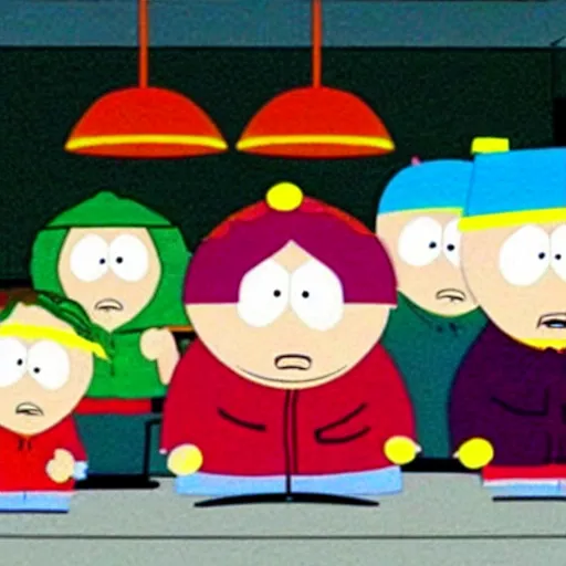 Image similar to still from the TV show South Park