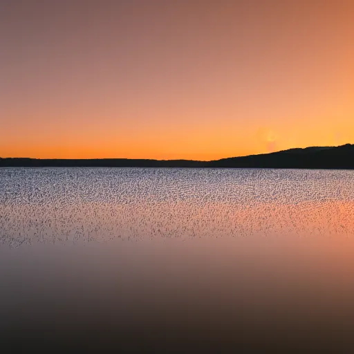 Image similar to photo of a lake, orange, monochromatic