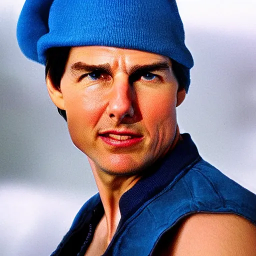 Prompt: Tom Cruise as a smurf