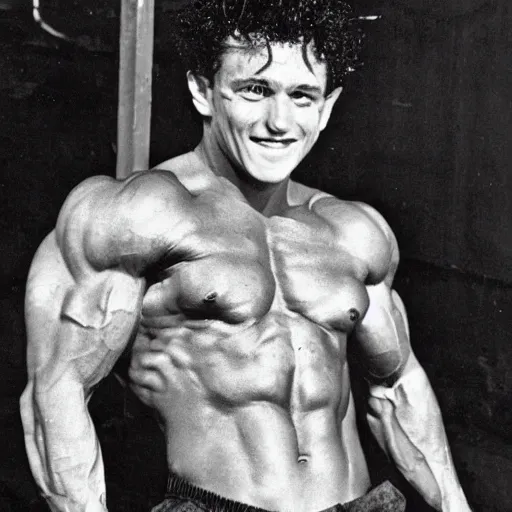 Prompt: Henry Spencer from Eraserhead as a jacked bodybuilder, gigachad