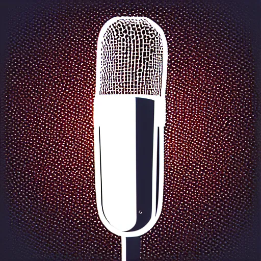 Image similar to iconic vector logo illustration of a microphone line art, bold