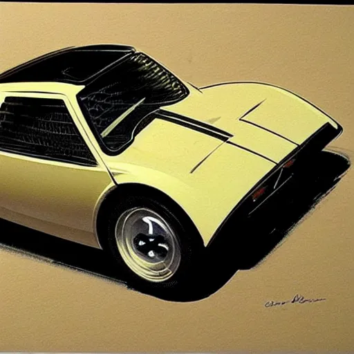 Image similar to concept art of a teeny tiny car, painted by syd mead, high quality