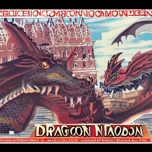 Prompt: Dragon invasion of Moscow,