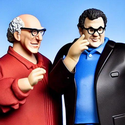 Prompt: Larry David and Jeff Garlin action figure playset