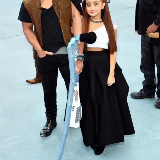 Prompt: ariana grande holding gru from despicable me movie hand 4k