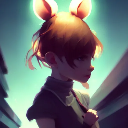 Image similar to portrait of an anthropomorphic rat girl, 4 k, concept art, by wlop, ilya kuvshinov, artgerm, krenz cushart, greg rutkowski, pixiv. cinematic dramatic atmosphere, sharp focus, volumetric lighting, cinematic lighting, studio quality