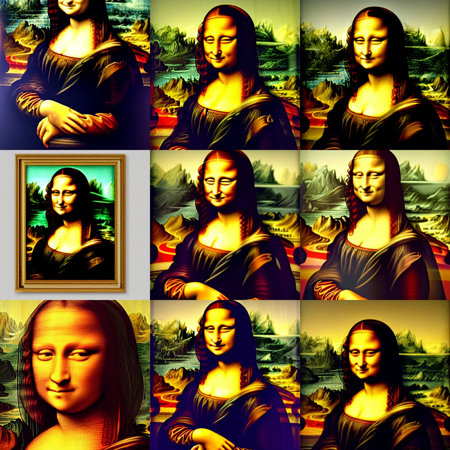 Prompt: Mona LIsa, inpainting, high detail, fantasy world, high resolution