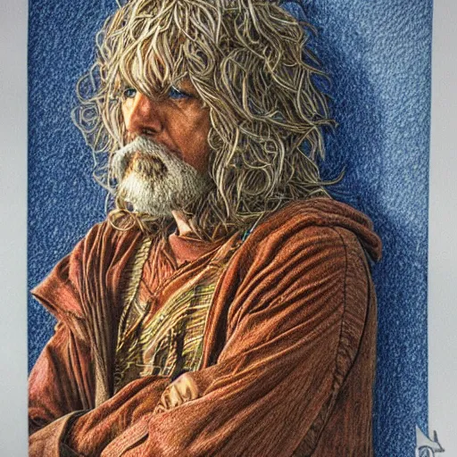 Image similar to Colored pencil art, Merlin's staff, highly detailed, artstation, MasterPiece, Award-Winning, Caran d'Ache Luminance