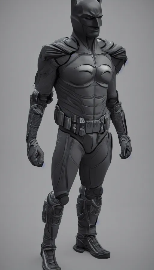 Image similar to a futuristic batman suit, 3D render, medium shot, studio lighting, Photorealistic, Detailed, sharp, Unreal Engine, Trending on ArtStation