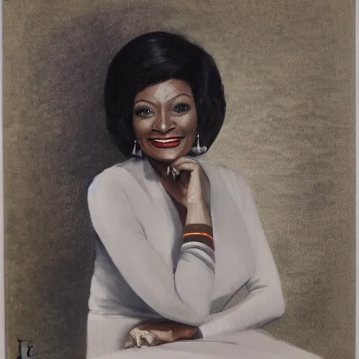 Image similar to Lovely portrait of Nichelle Nichols by Charles Cundall and Charles Harold Davis