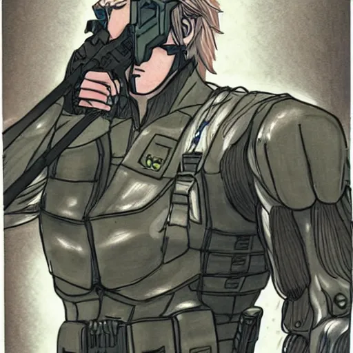 Prompt: a chris - chan drawing of metal gear solid 3