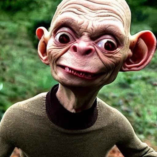 Image similar to gollum as mr bean