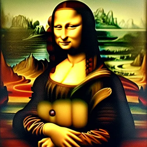 Prompt: the mona lisa by h r giger