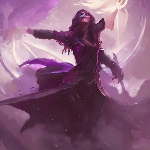 Image similar to violet dark eye magic spell, fantasy game art by greg rutkowski, fantasy rpg, league of legends