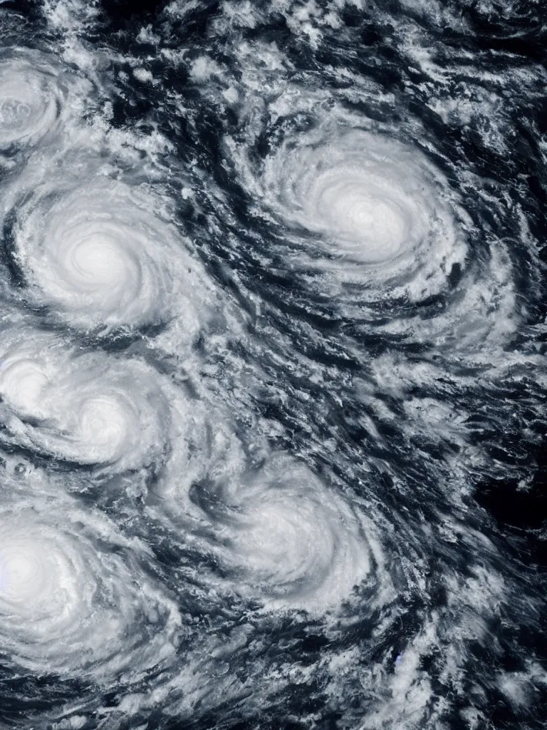 Prompt: detailed sea, layers, very detailed dark super storm seen from space, hyper realistic, impressive, very atmospheric, smoke boiling, cinematic, deep, very high complexity, stunning, masterpiece, weather photography, very detailed. 4 k