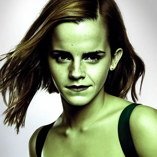 Image similar to Emma Watson as She Hulk