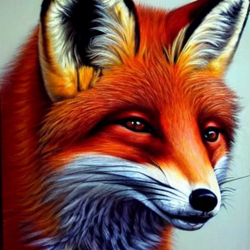 Prompt: hyper realistic painting of a fox