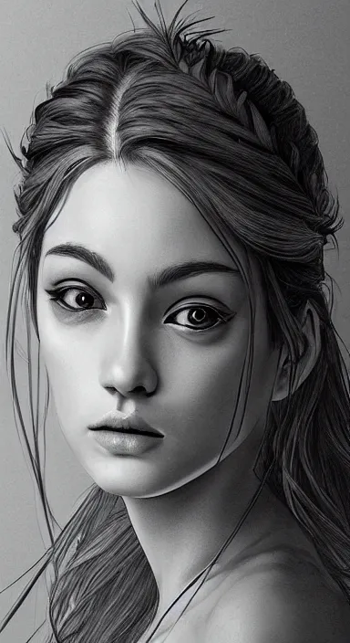 Prompt: highly detailed realistic portrait of a beautiful female character designs