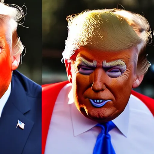 Image similar to donald trump in clown makup