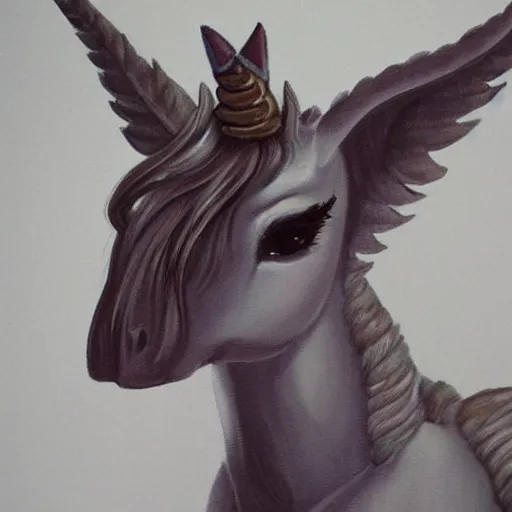 Image similar to a small fierce pet unicorn, fantasy art